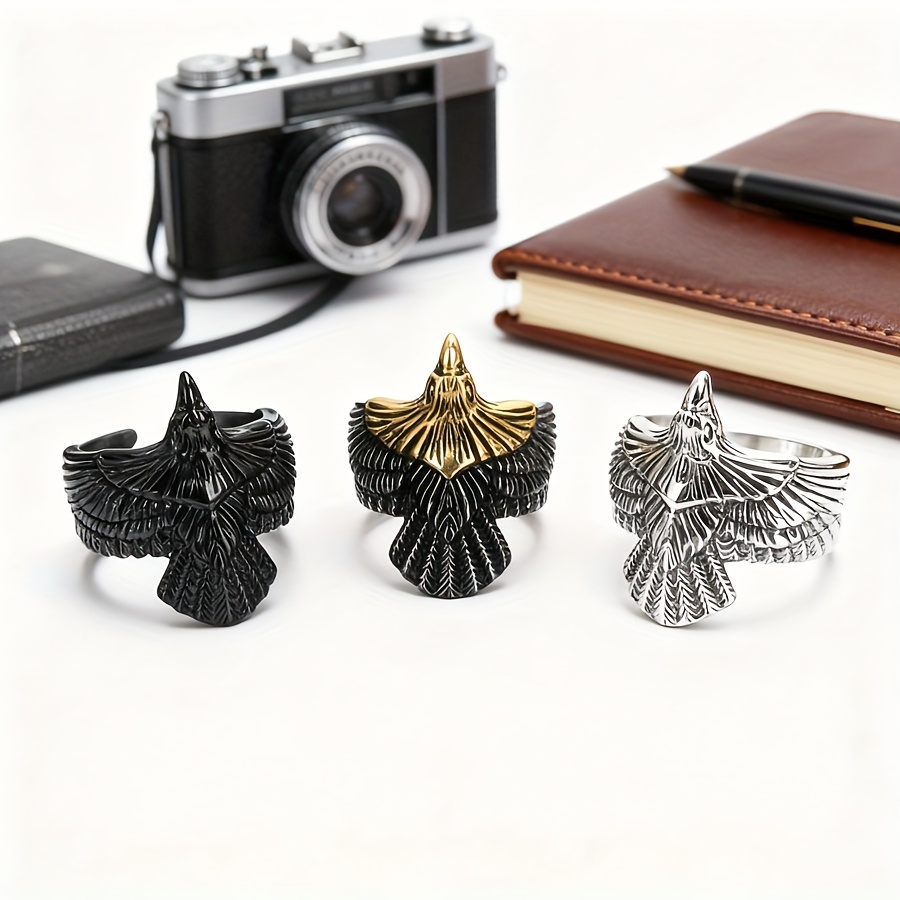 Punk Style 316 Stainless Steel Eagle Totem Ring